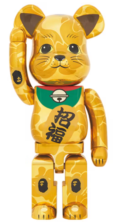 その他 A BATHING APE - NEW YEAR BE@RBRICK MANEKINEKO GOLD 1000% BE@RBRICK BAPE® Maneki Neko Gold Plated & Daruma Silver