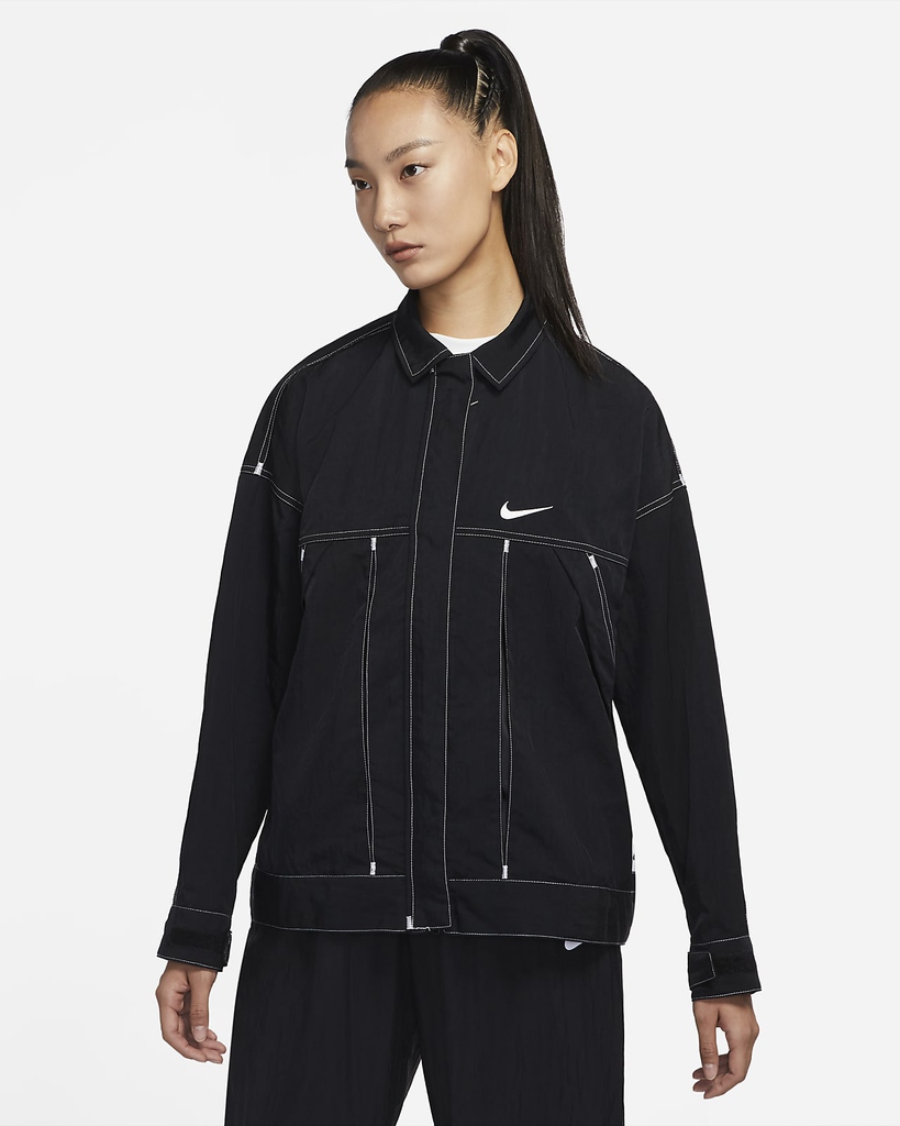 nike woven jacket black