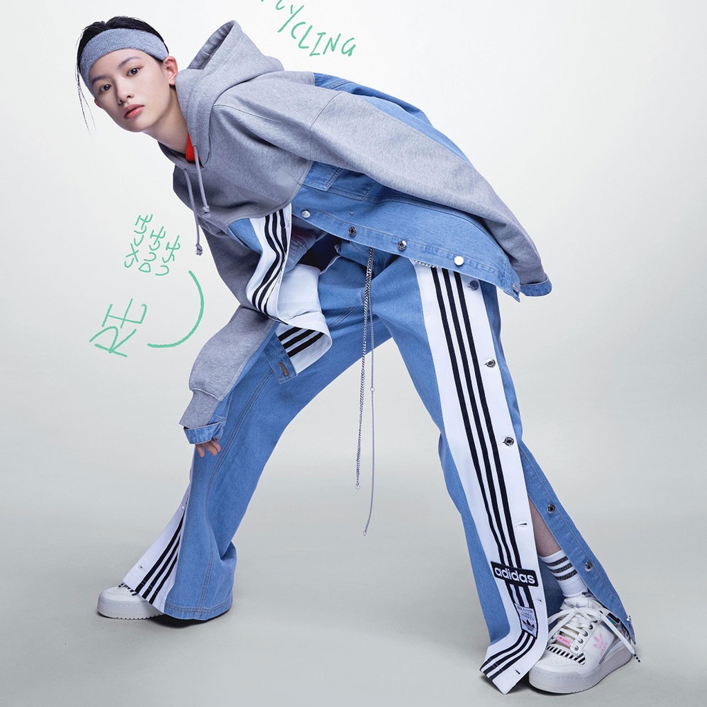 希少 完売アディダス adidas×dry clean onlyデニムパーカー ADIDAS ORIGINALS☆DENIM ADIBREAK JACKET アディダス デニム