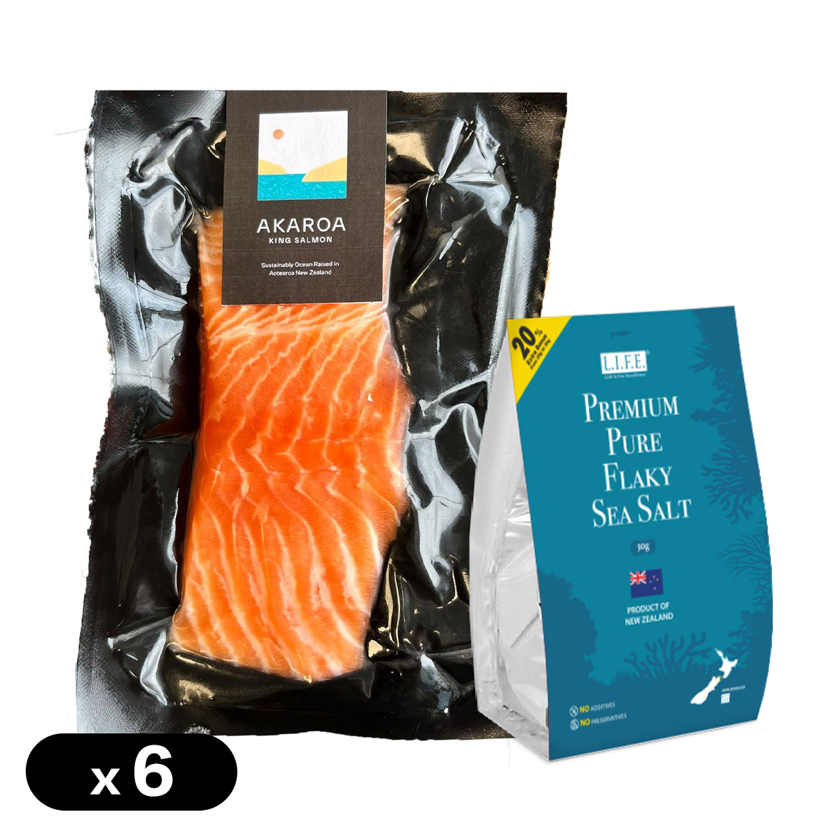刺身】新西蘭國宴級帝王三文魚150g x6 (AKAROA 阿卡羅阿) (一人前) +