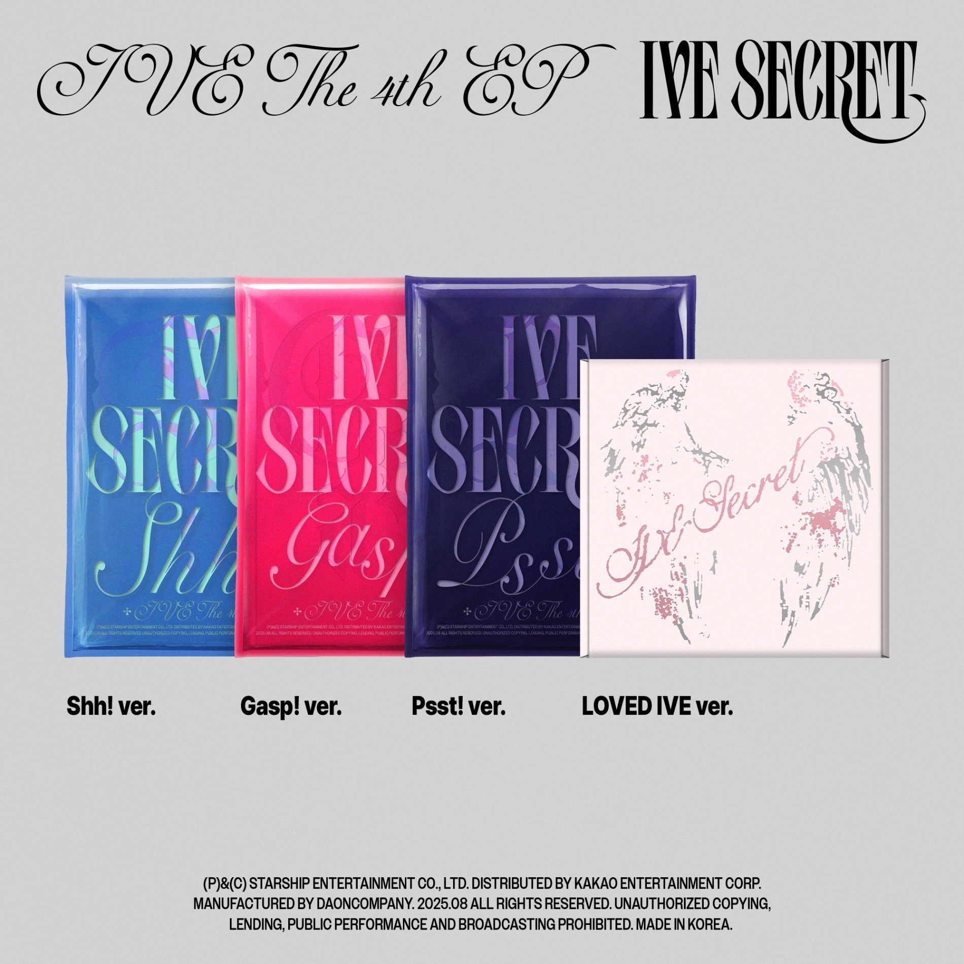 STARSHIP]IVE - IVE SECRET / 4TH EP ALBUM (VER SET / LOVED