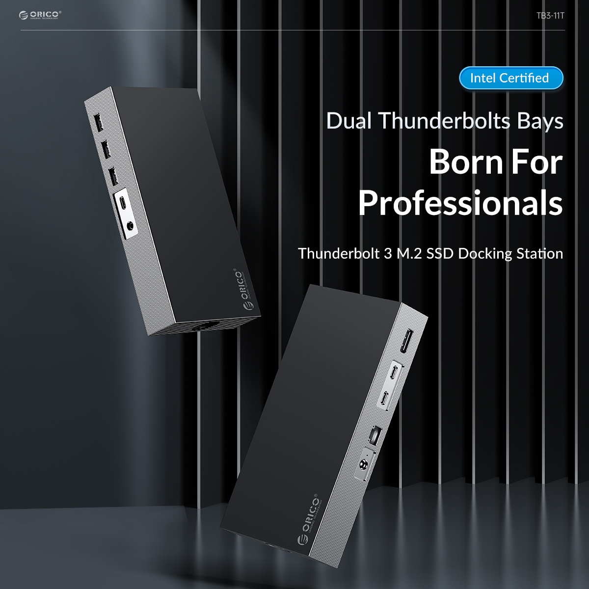 ORICO 11 in 1 Thunderbolt 3 Aluminum Alloy M.2 Dual-bay Docking