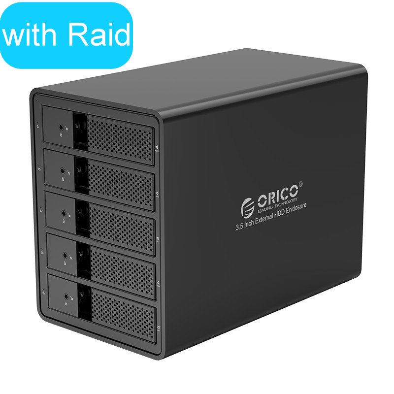 ORICO Aluminum 5 Bay 3.5-Inch External Hard Drive Enclosure With