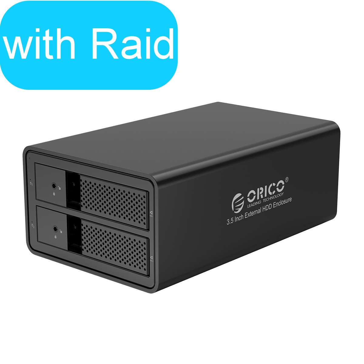 ORICO Aluminum 2 Bay 3.5-Inch External Hard Drive Enclosure
