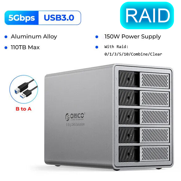 ORICO 【RAID機能】 HDDケース 4台 22TB*4 USB 3.0 RAIDケース マルチ
