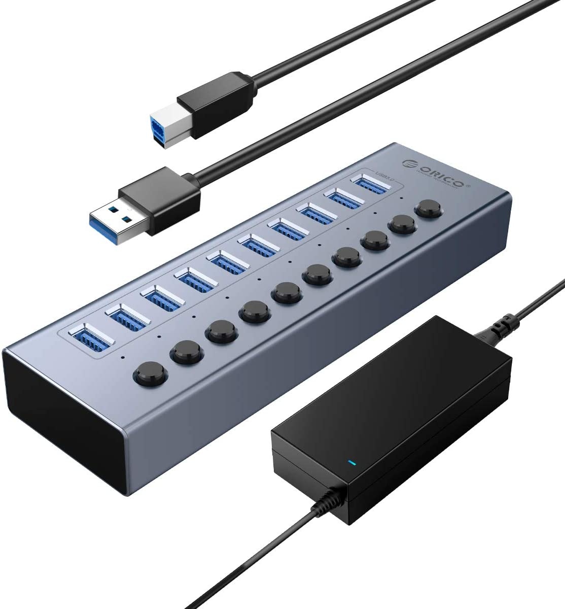 ORICO Aluminum Multi-Port USB 3.0 Hub BC1.2 With Individual - - ORICO-HK