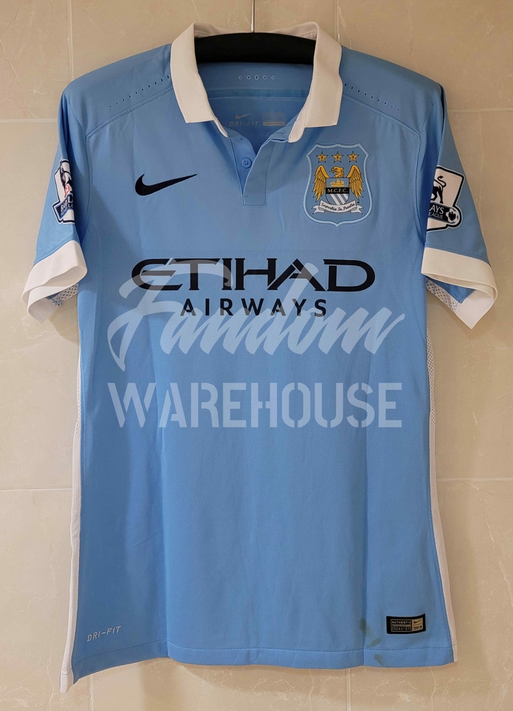 Manchester City 2015-16 (NIKE) Home Short-Sleeve Matchworn Player