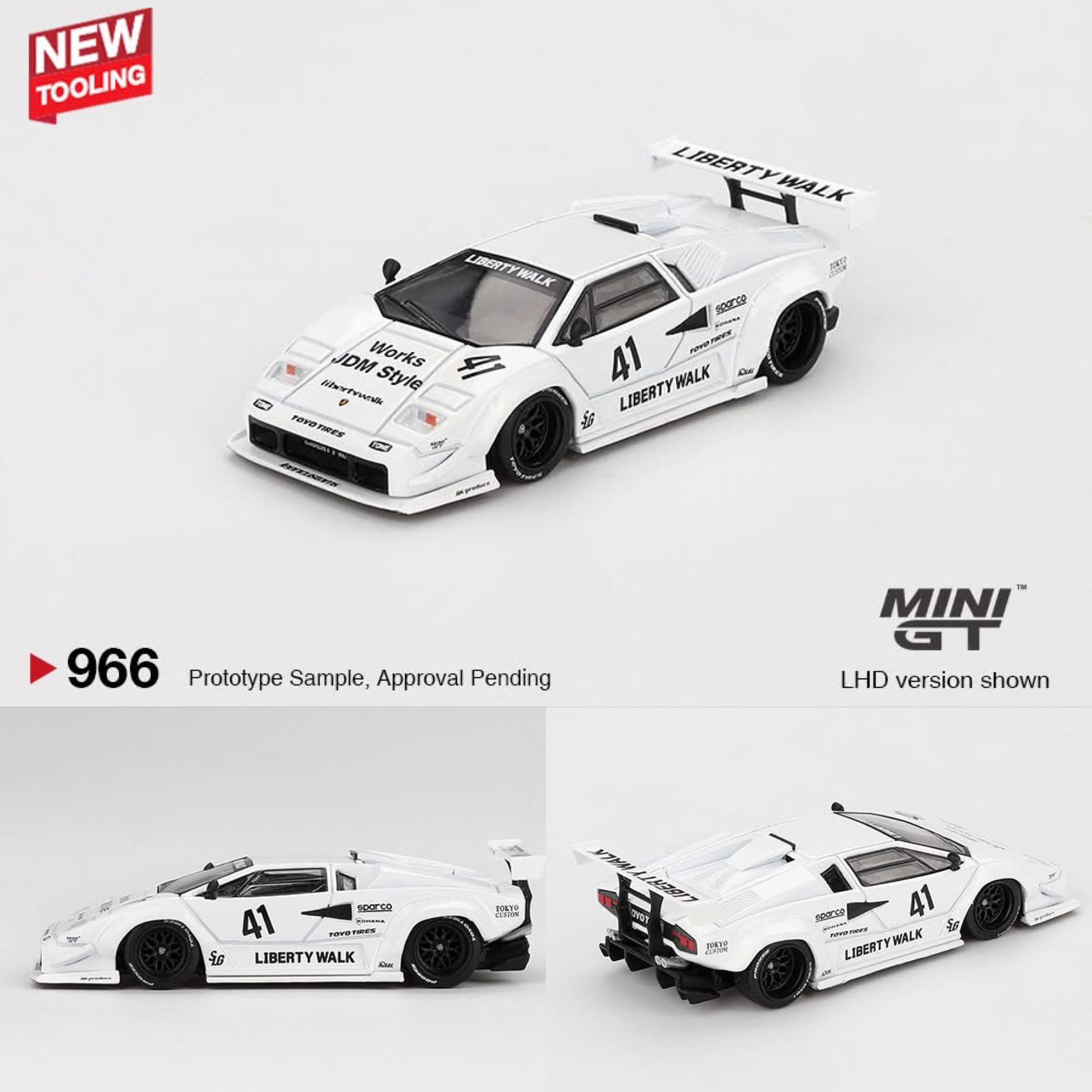 MINI GT 966 Lamborghini Countach LB-WORKS White 2024 Tokyo
