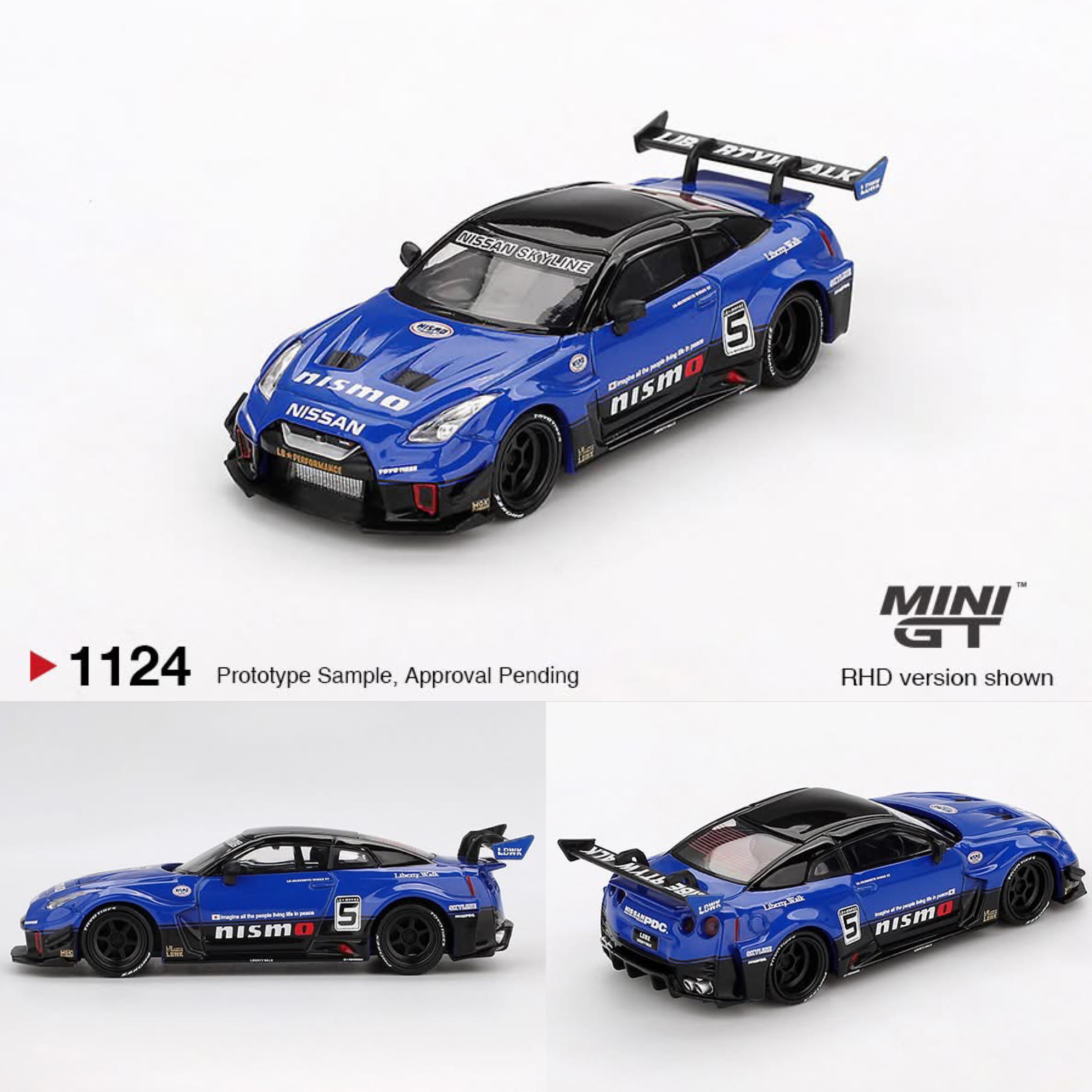 MINI GT 1124 LB-Silhouette WORKS GT NISSAN 35GT-RR Ver.2 Blue R35