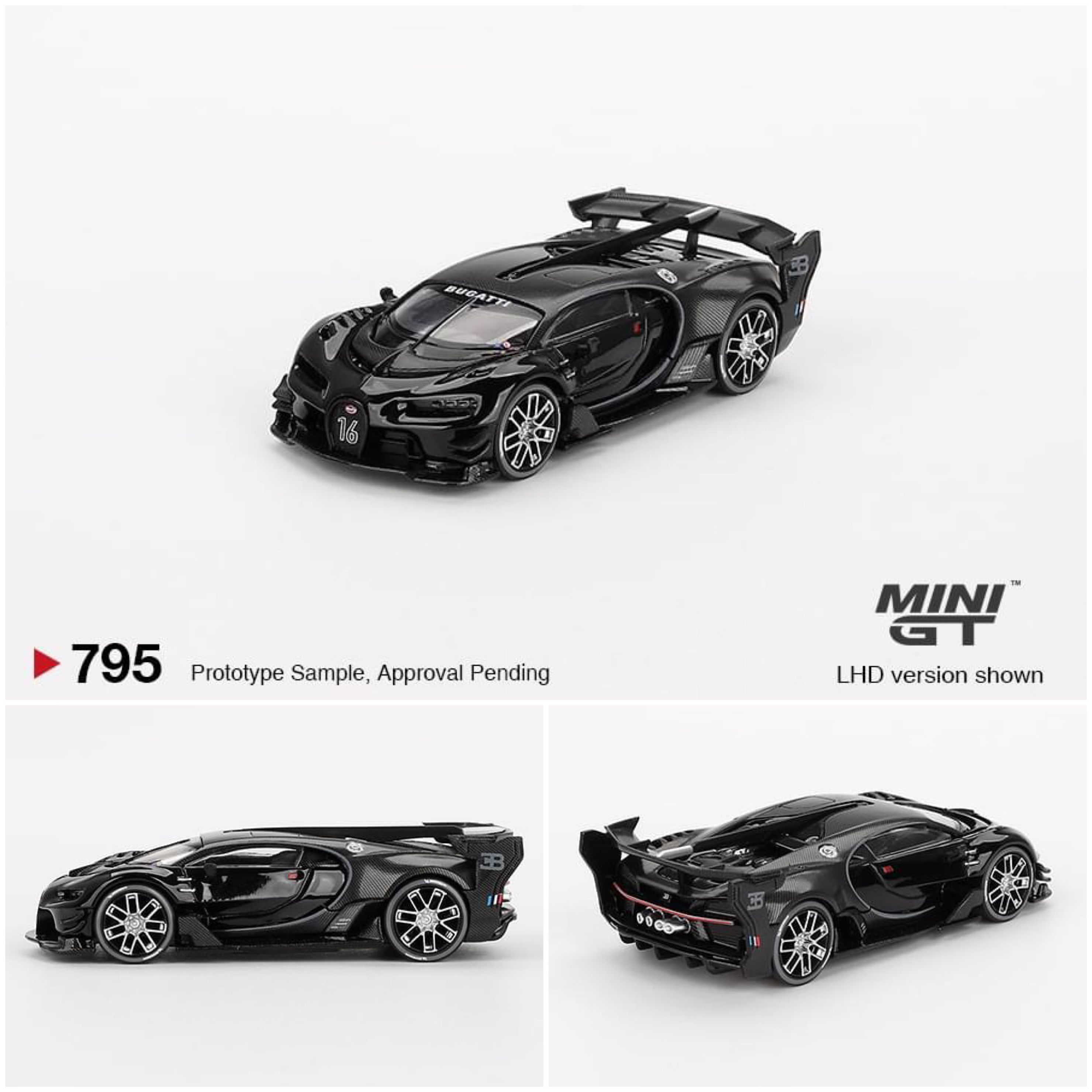 ミニカー Mini GT 795 Bugatti Vision Gran Turismo MINI GT 1/64 Bugatti Vision Gran Turismo Negro (mango