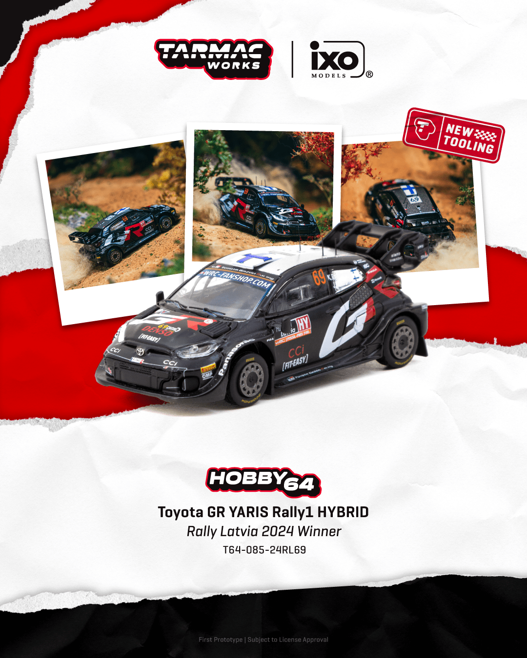 Tarmac 1/64 Toyota GR YARIS Rally1 HYBRID - JackFat Toys