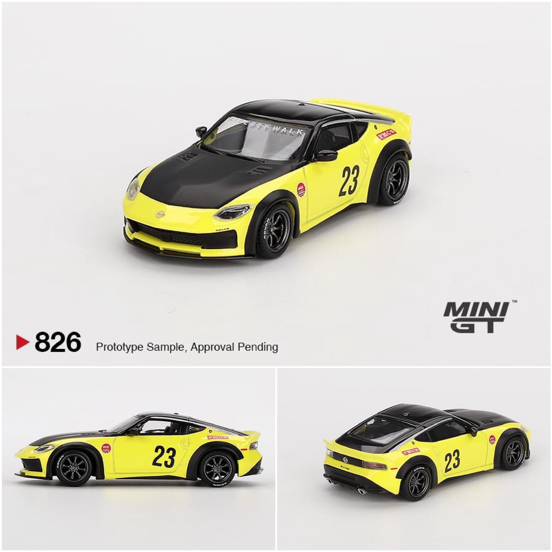 MINI GT LBホビー限定品 MINIGT MINI GT 826 Nissan Z LB☆NATION WORKS Ikazuchi Yellow
