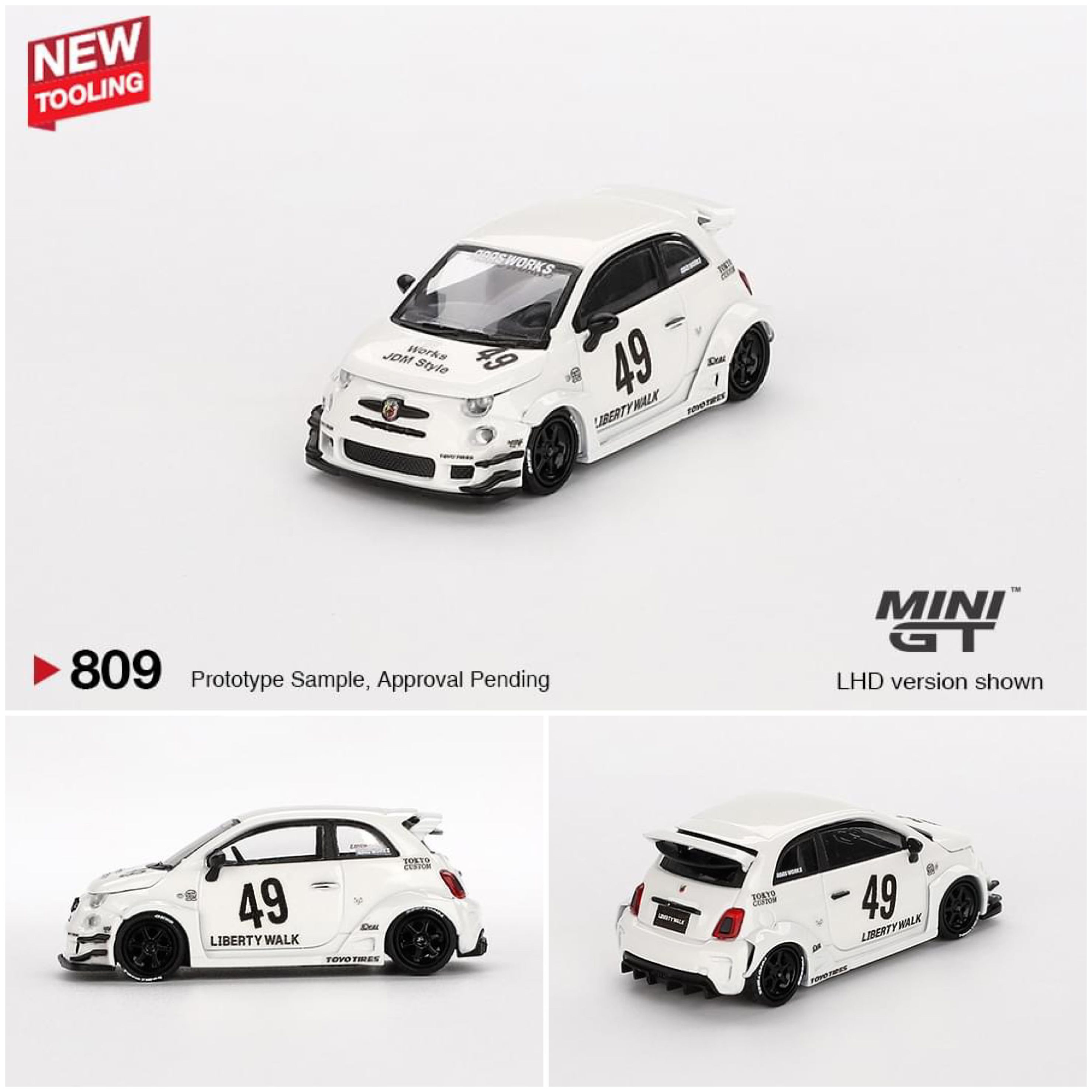 ⭐️MINI GT MINI LB-WORKS ABARTH 595 Gara In Stock) Mini GT #851 1/64 ABARTH 595 LB-WORKS x Abas Works