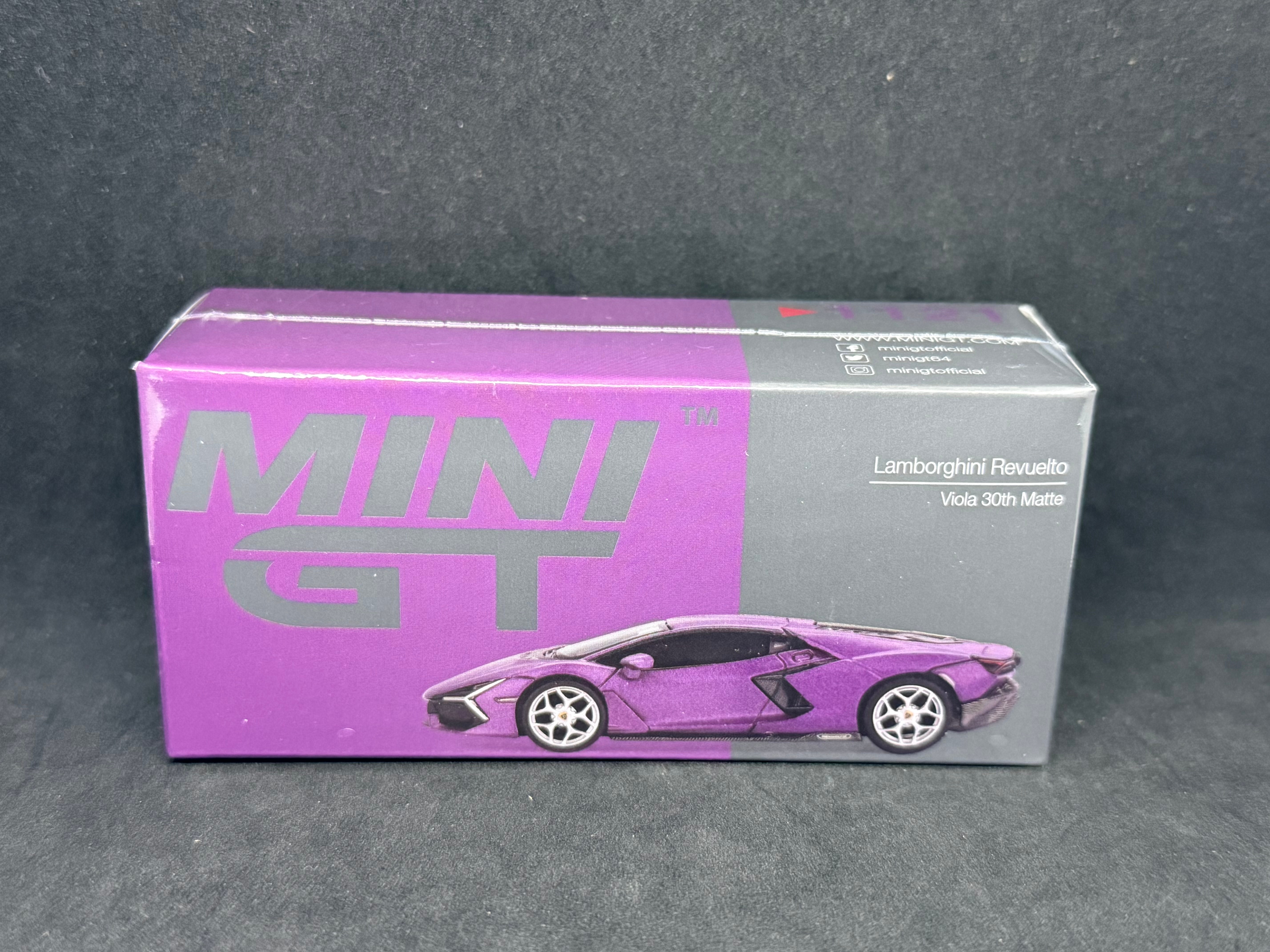 PRÉCOMMANDE - Mini GT #1121 Lamborghini Revuelto Viola 30ème - Modèle 1:64 Mat LHD