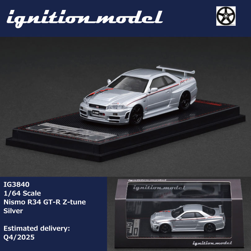 IG 1/64 IG3840 Nismo R34 GT-R Z-tune Silver GTR - JackFat Toys