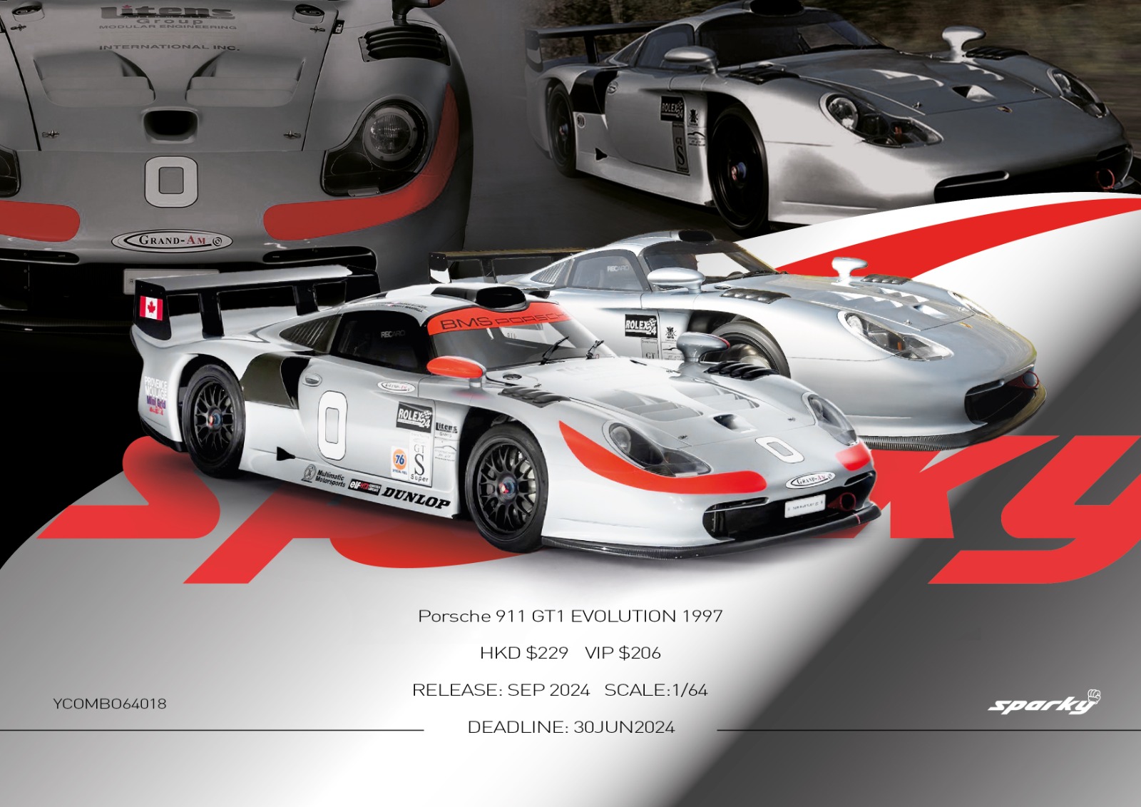 Sparky 1/64 1997 Porsche 911 GT1 EVOLUTION - The Model Hub (HK)