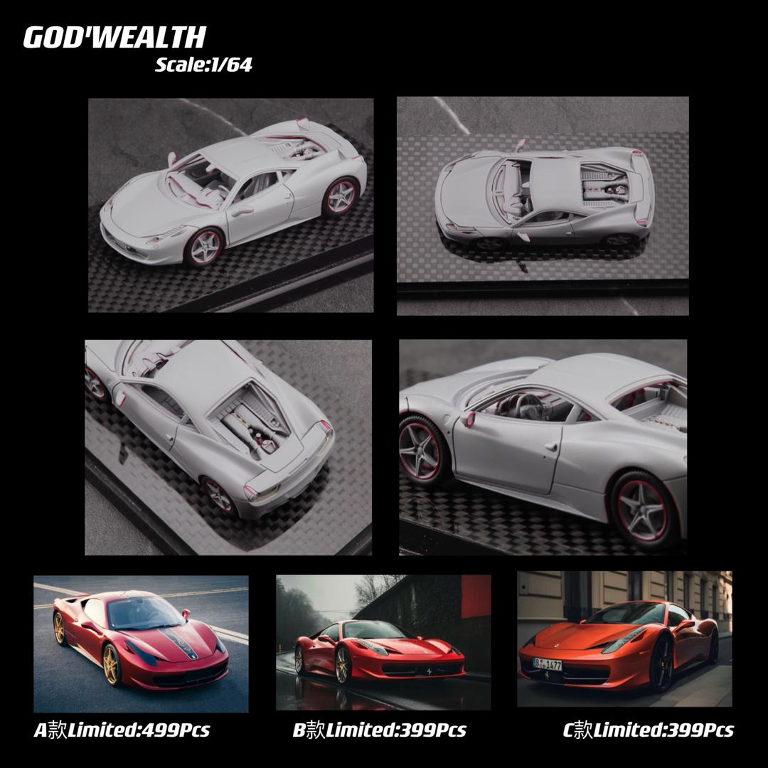 預購Pre-order] GOD'WEALTH 1/64 458 Italia - The Model Hub (HK)
