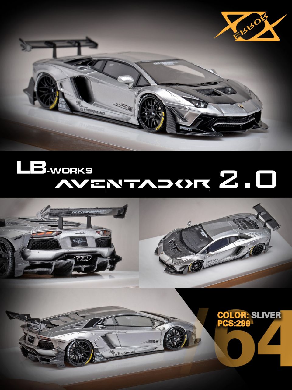 404 Error 1/64 Lamborghini LBWK Aventador 2.0 Resin Model (7