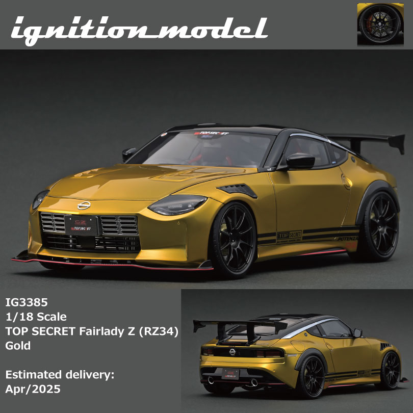 Ignition Model IG3385 1/18 TOP SECRET Fairlady Z (RZ34) Gold