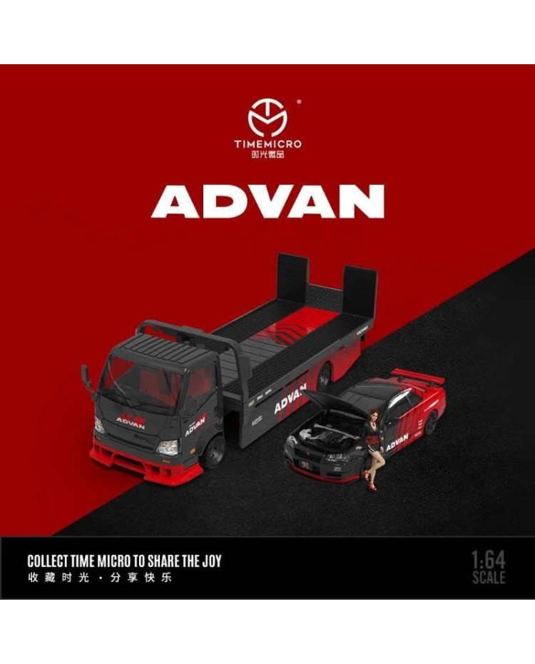 Time Micro TM 1/64 H300 Advan trailer set (With action figure, R32