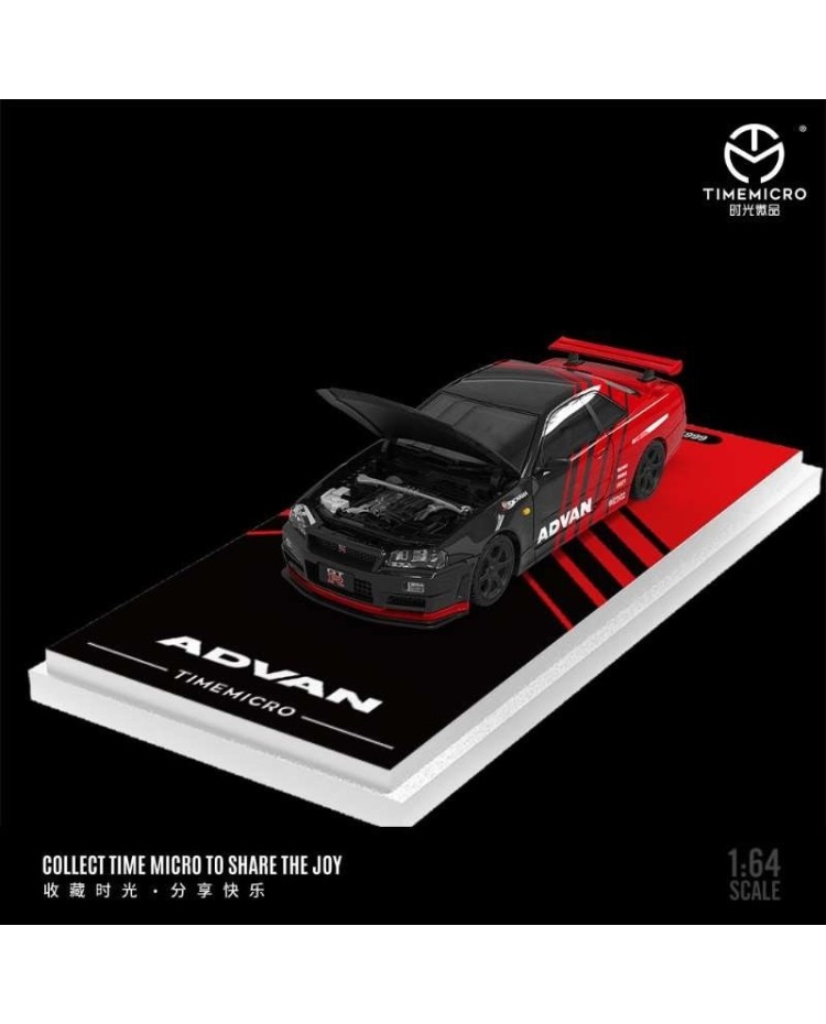 Time Micro TM TM646316/1 1/64 R34 GTR Advan open cover version