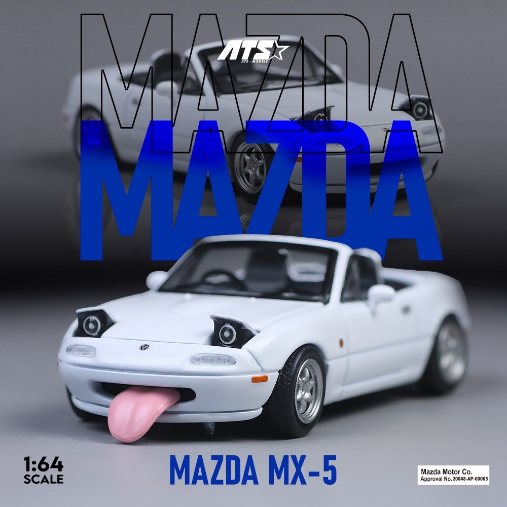 ATS 1/64 Mazda MX-5 Diecast Model (White / Pink) - 收藏家模型飛機