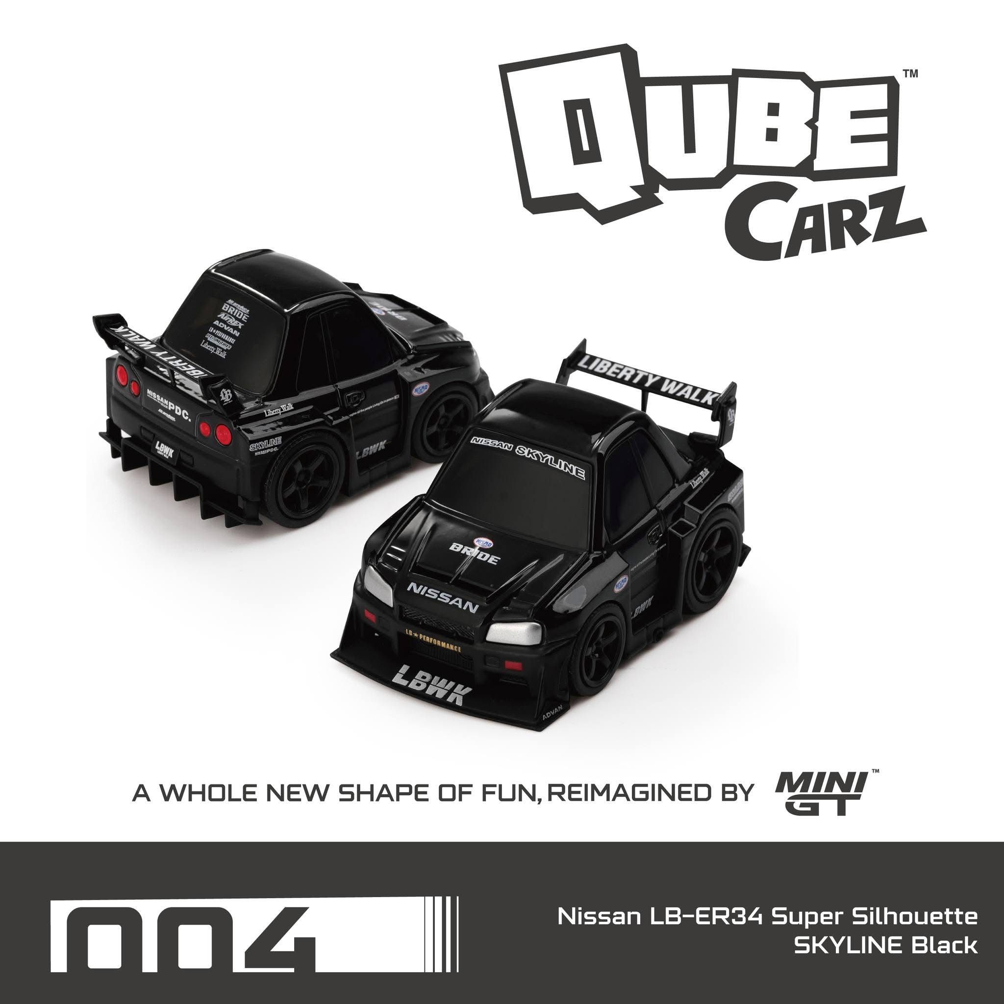 MINIGT Nissan LB-ER34 スーパーシルエット Black BL Mini GT 1:64 Nissan LB-ER34 Super Silhouette SKYLINE - Black