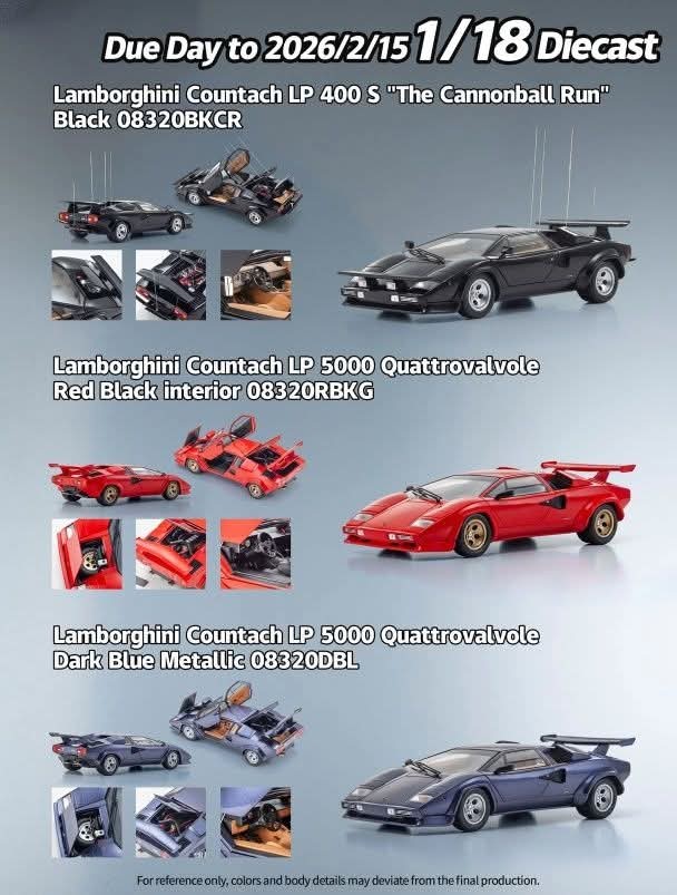 Kyosho 1/18 Lamborghini Countach LP 400 S / LP 5000 Diecast Model