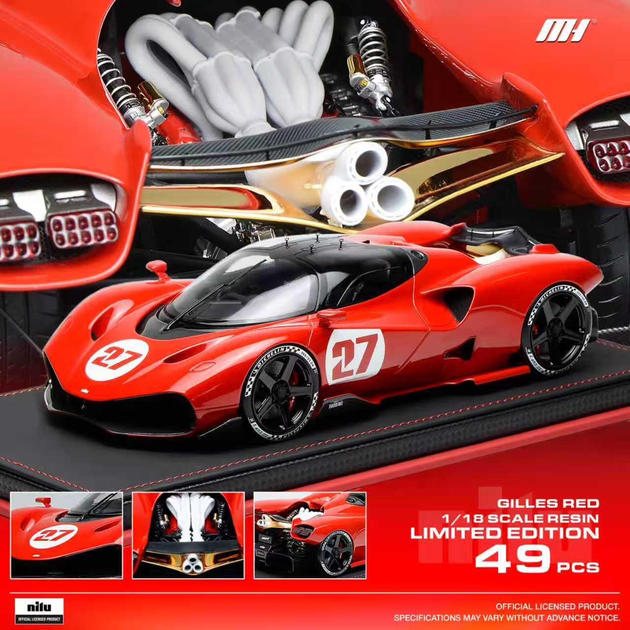 Motorhelix 1/18 Nilu 27 1 Gilles Red Resin Model (Limited 49p