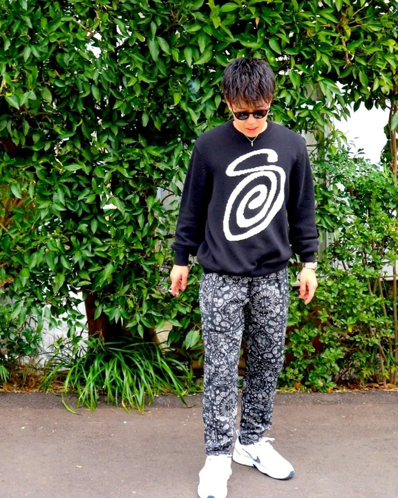 Stussy Curly S Sweater (BLACK) - 7749hk