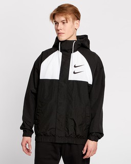 nike swoosh woven jacket with utility pockets