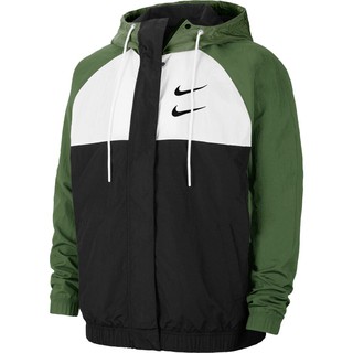 nike swoosh woven jacket with utility pockets