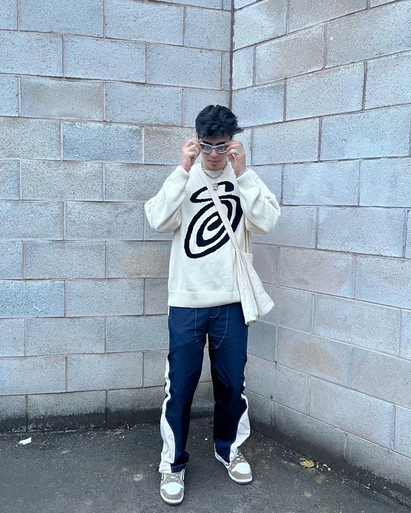 Stussy Curly S Sweater (WHITE) - 7749hk