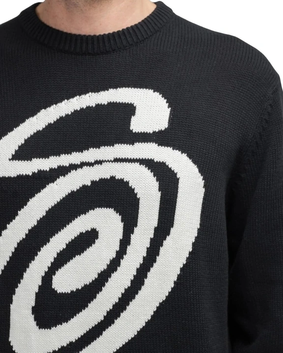 Stussy Curly S Sweater (BLACK) - 7749hk