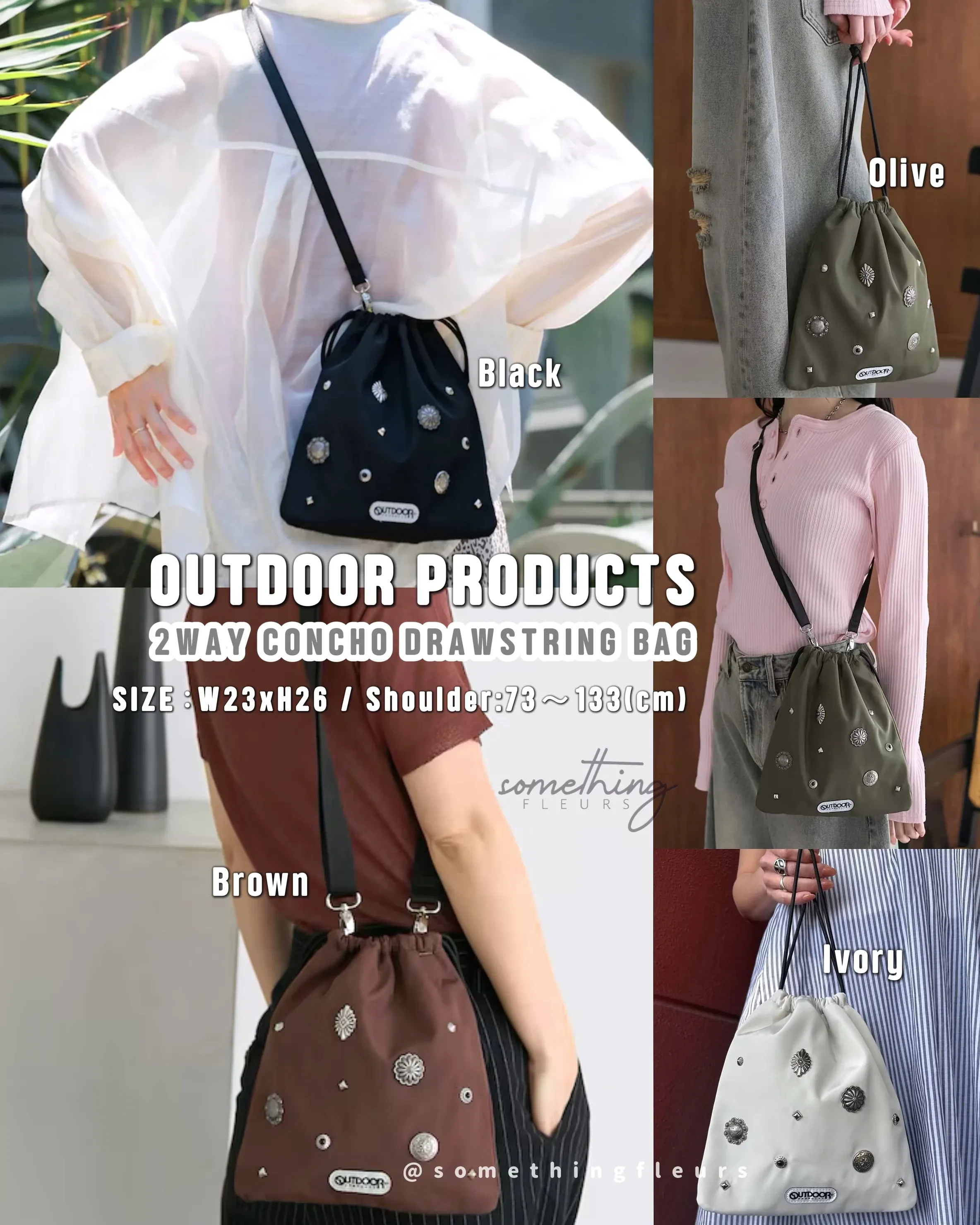 日本限定] OUTDOOR PRODUCTS 2-Way Concho Drawstring Bag