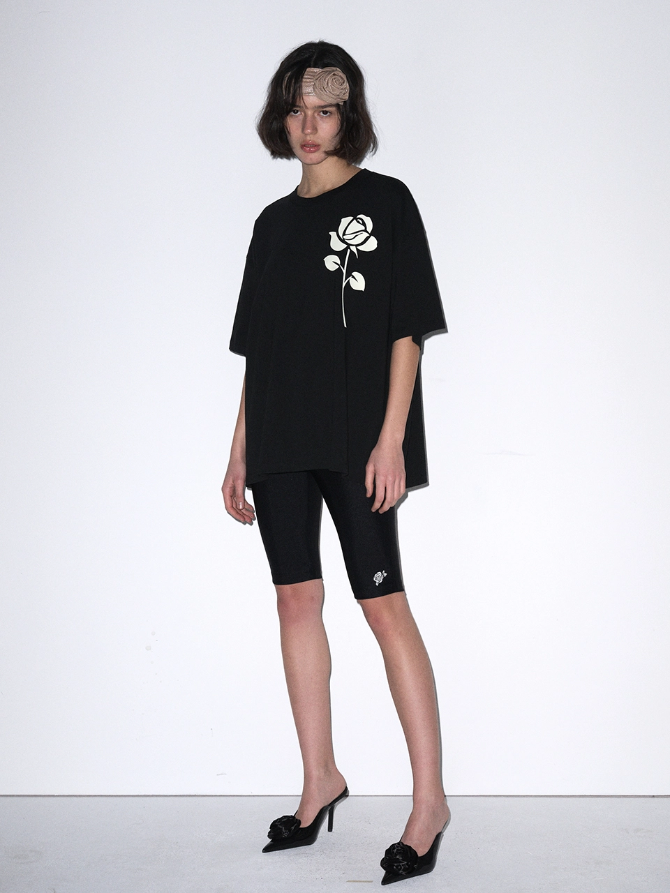 【Mardi Mercredi】OVERSIZED TSHIRT UNE ROSE OVERSIZED TSHIRT UNE ROSE_IVORY PINK - MARDI MERCREDI