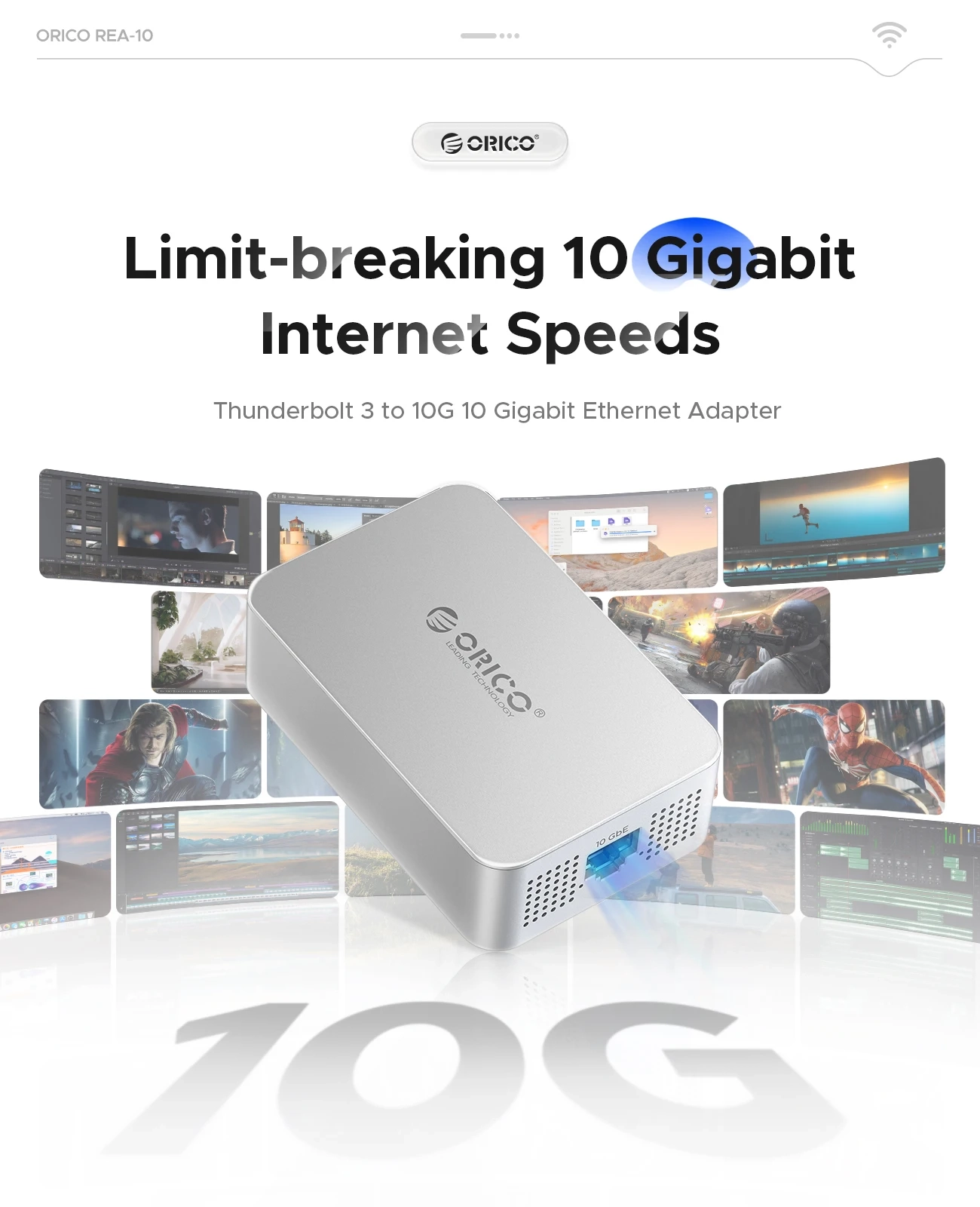 Orico REA Portable 10 Gigabit Network Card Thunderbolt 3 USB 4 NIC