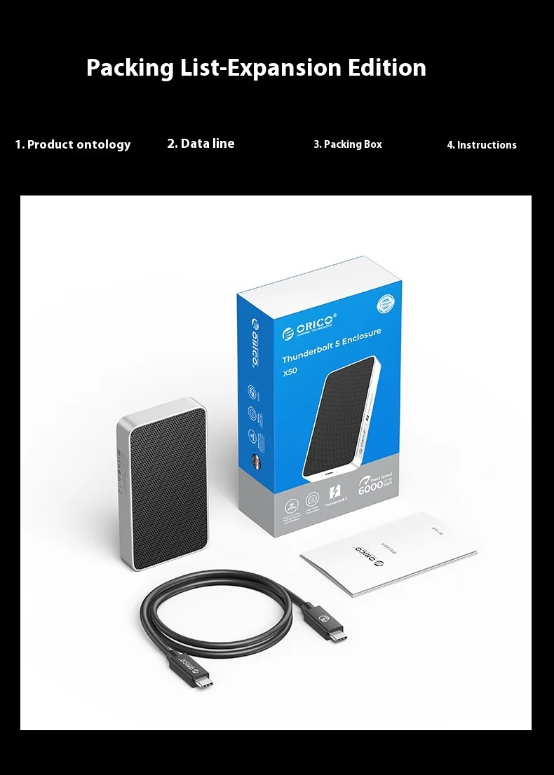 ORICO Thunderbolt 5 80Gbps Aluminum Alloy Built in Solid-state