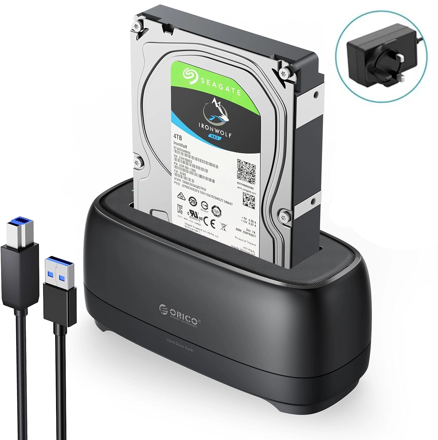 ORICO 2.5/3.5 inch HDD and SSD Hard Drive Dock, Max. Support