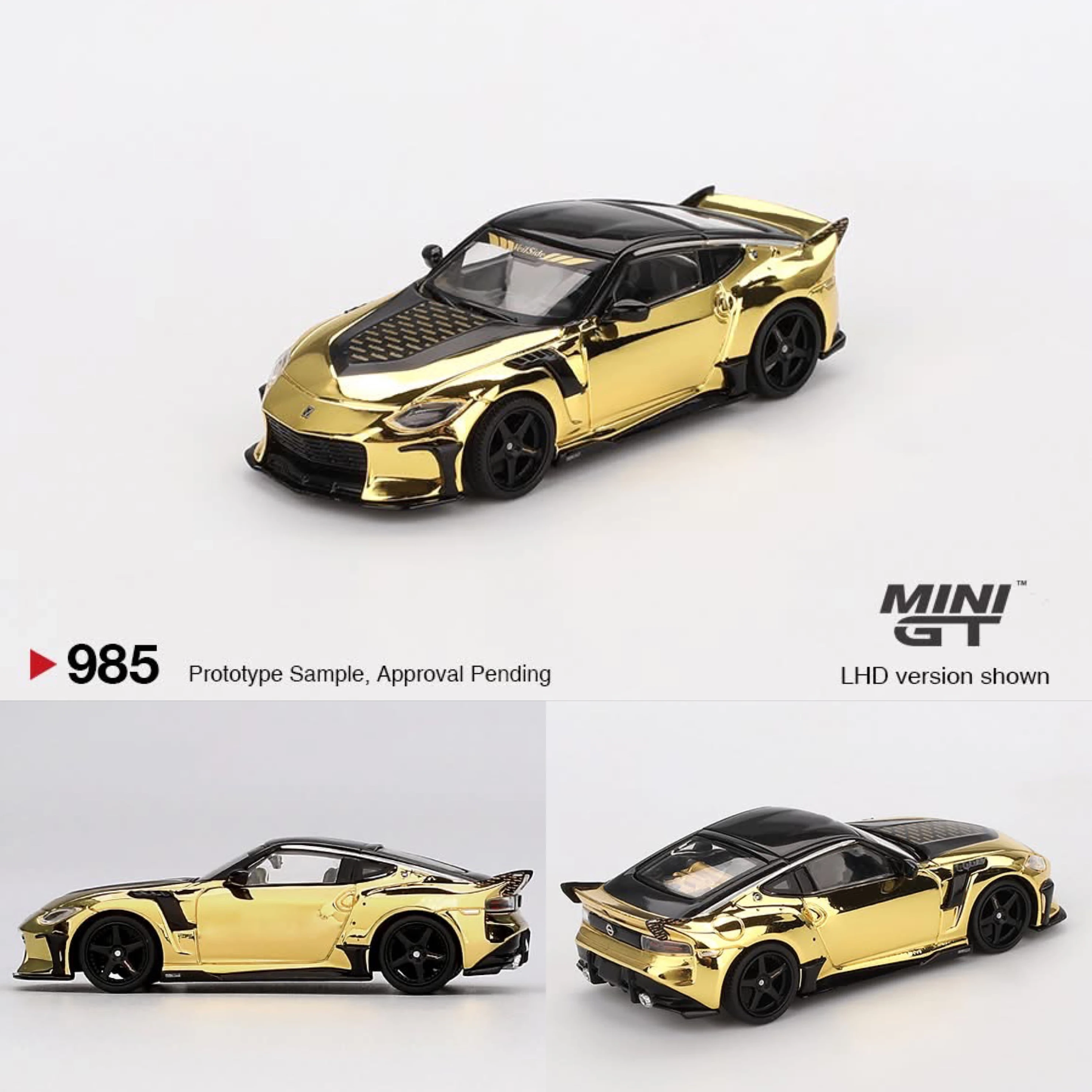 MINI GT 985 Nissan Z VeilSide FZ400 Gold Chrome MINIGT