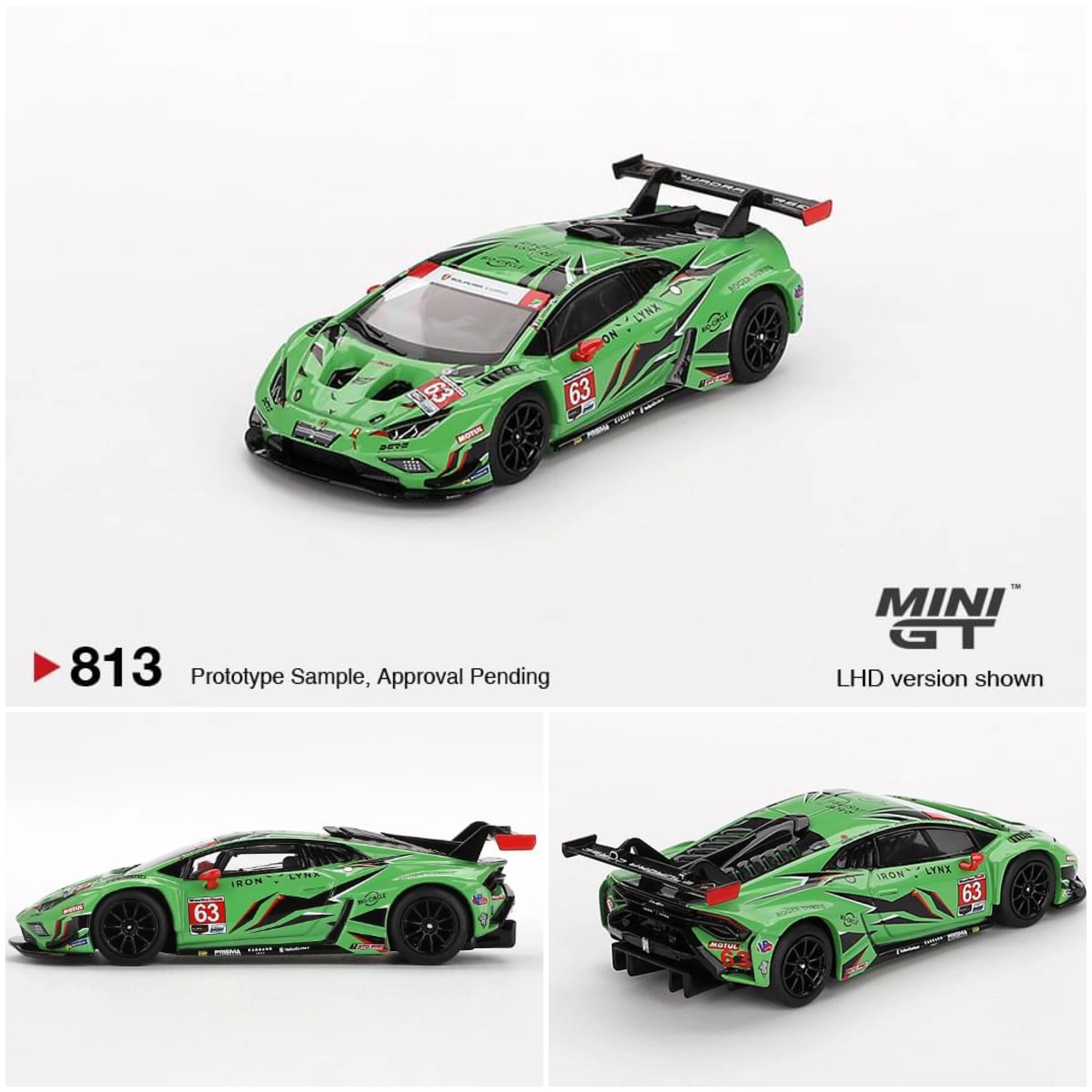 MINIGT MINI GT 813 Lamborghini Huracán GT3 EVO2 #63 Iron Lynx IMSA