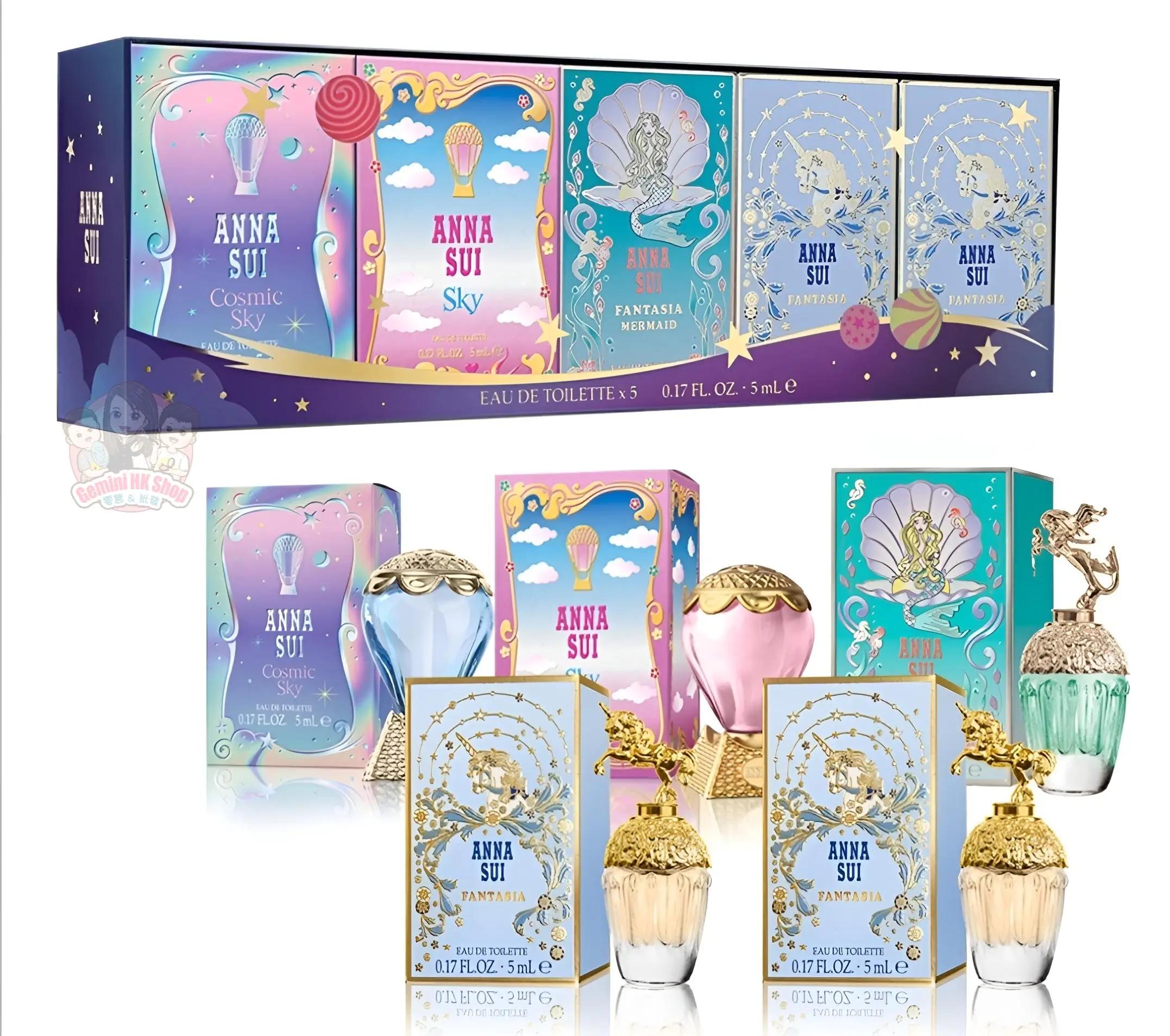 ANNA SUI 香水 5点セット Anna Sui Compact Mini Gift Box Set EDT 5ml*5 迷你淡香水禮盒套裝