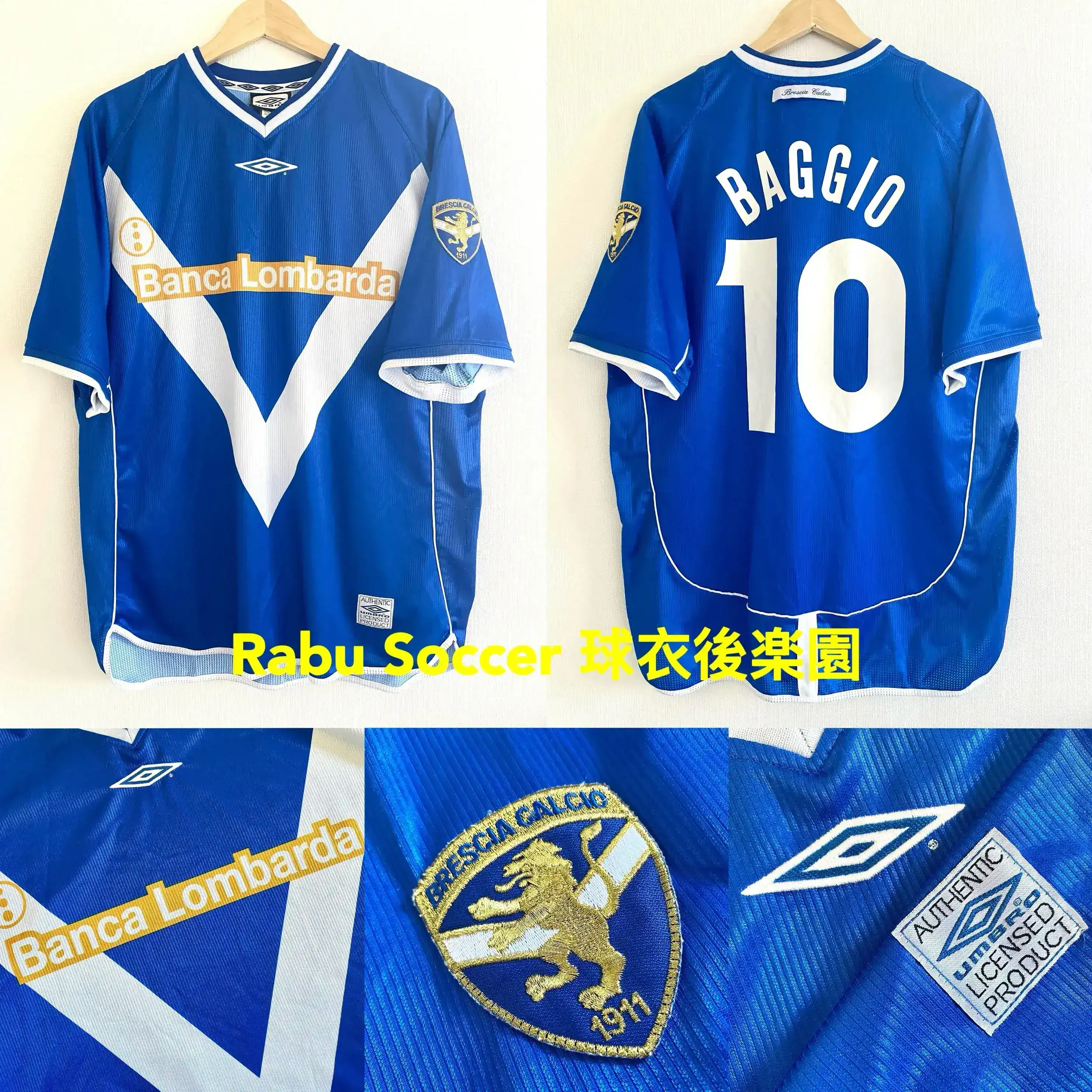 新品 01/02 ブレシア ホーム 長袖 No.10 BAGGIO BAGGIO #10 BRESCIA CALCIO Maglia HOME Shirt 2001 2002