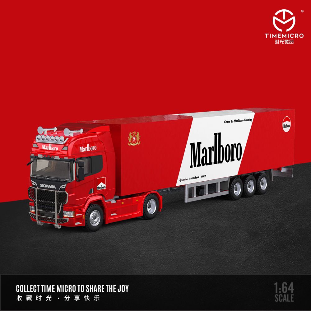 現貨Instock] Time Micro 1/64 Scania Container truck Marlboro