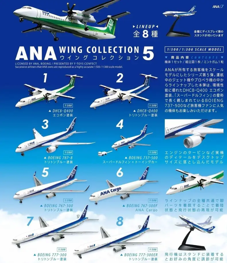Instock] F-Toys 1:500 / 1:300 ANA Wing Collection 5 (Random) - The
