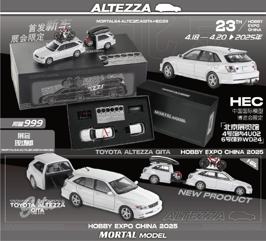 Mortal model 1/64トヨタ ALTEZZA GITA (白) 現貨Instock] Mortal 1/64 TOYOTA ALTEZZA GITA 原裝Pearl White HEC