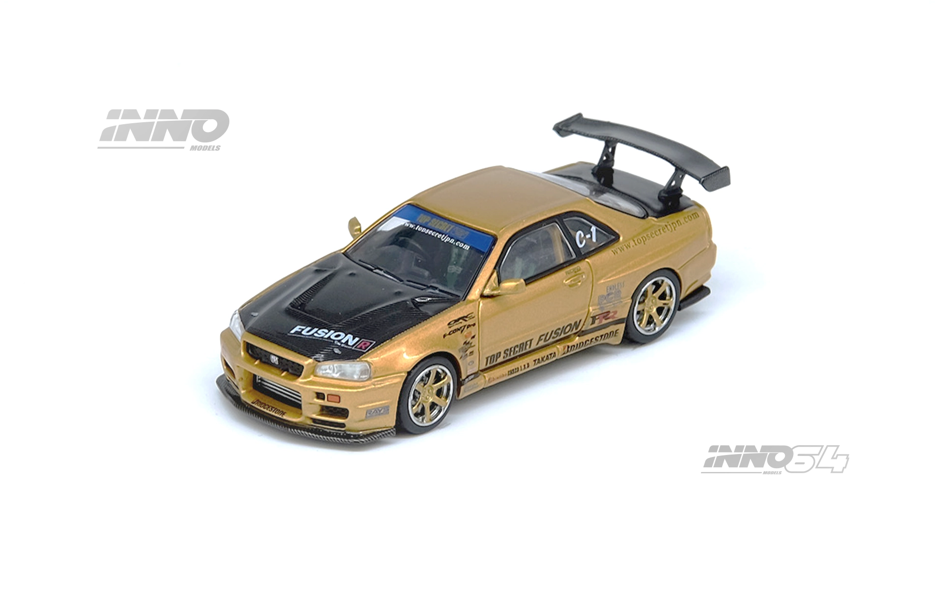 現貨Instock] INNO 1/64 TOP SECRET R34 GT-R Gold - The Model