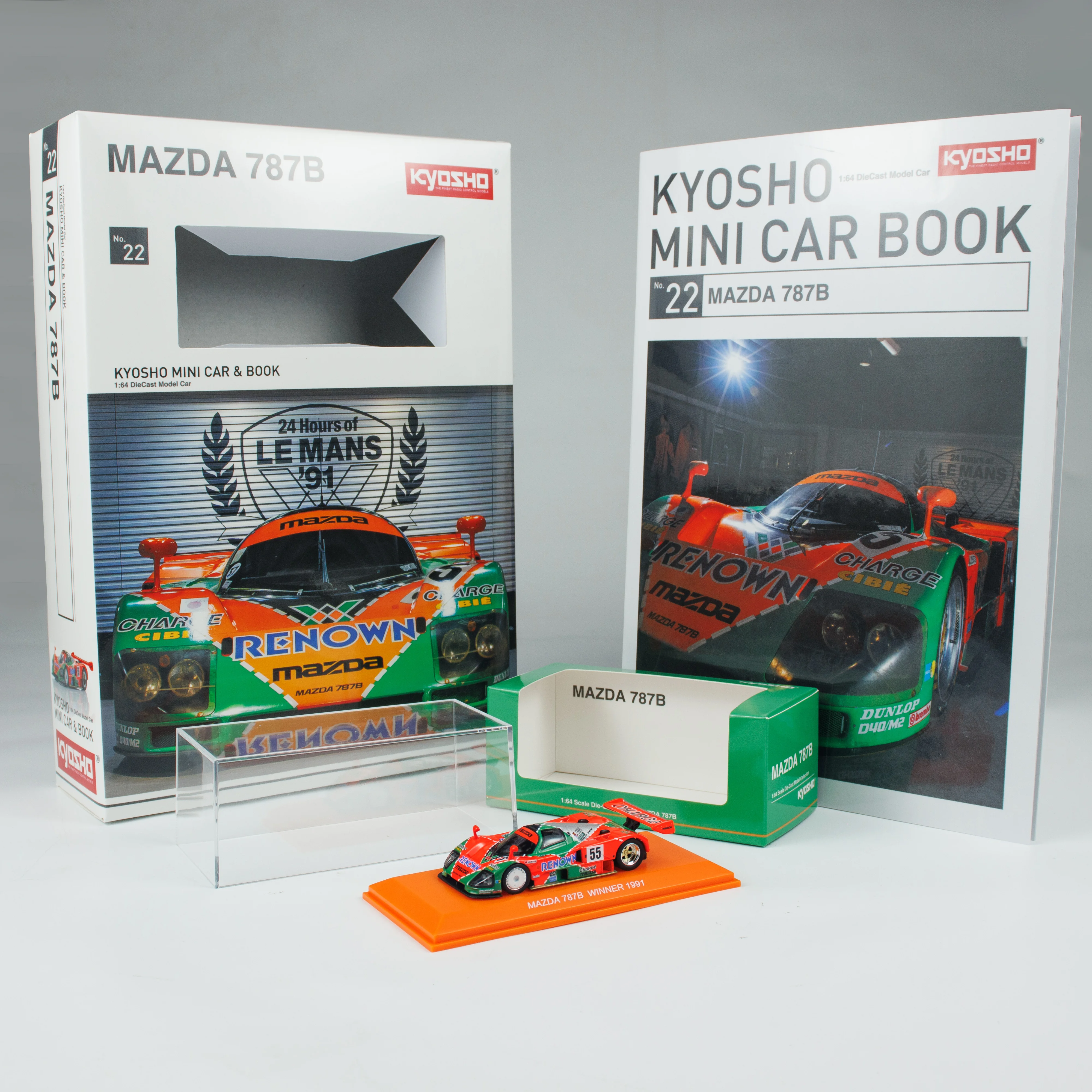 Kyosho 1/64 Mazda 787B NO.55 Mini Car Book Diecast Model