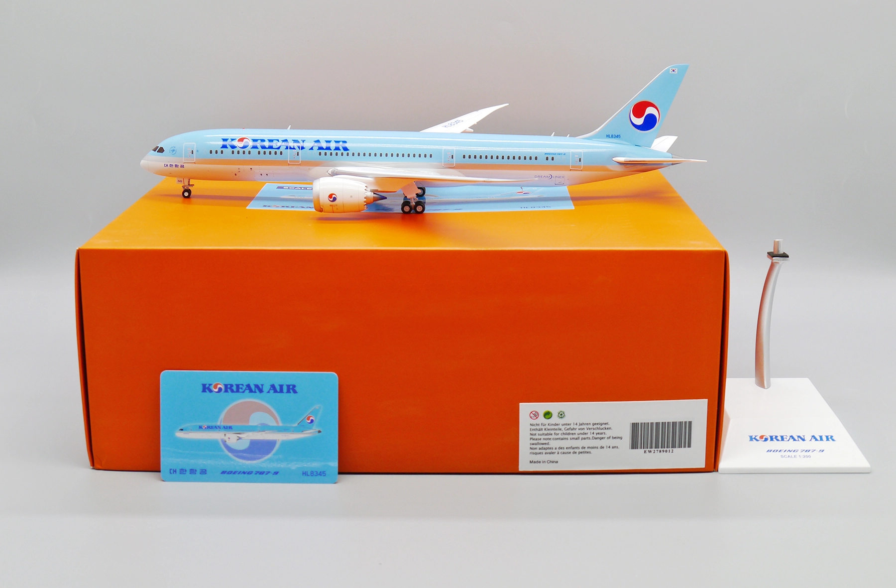 JC Wings 1/200 Korean Air Boeing 787-9 HL8345 - 收藏家模型飛機模型