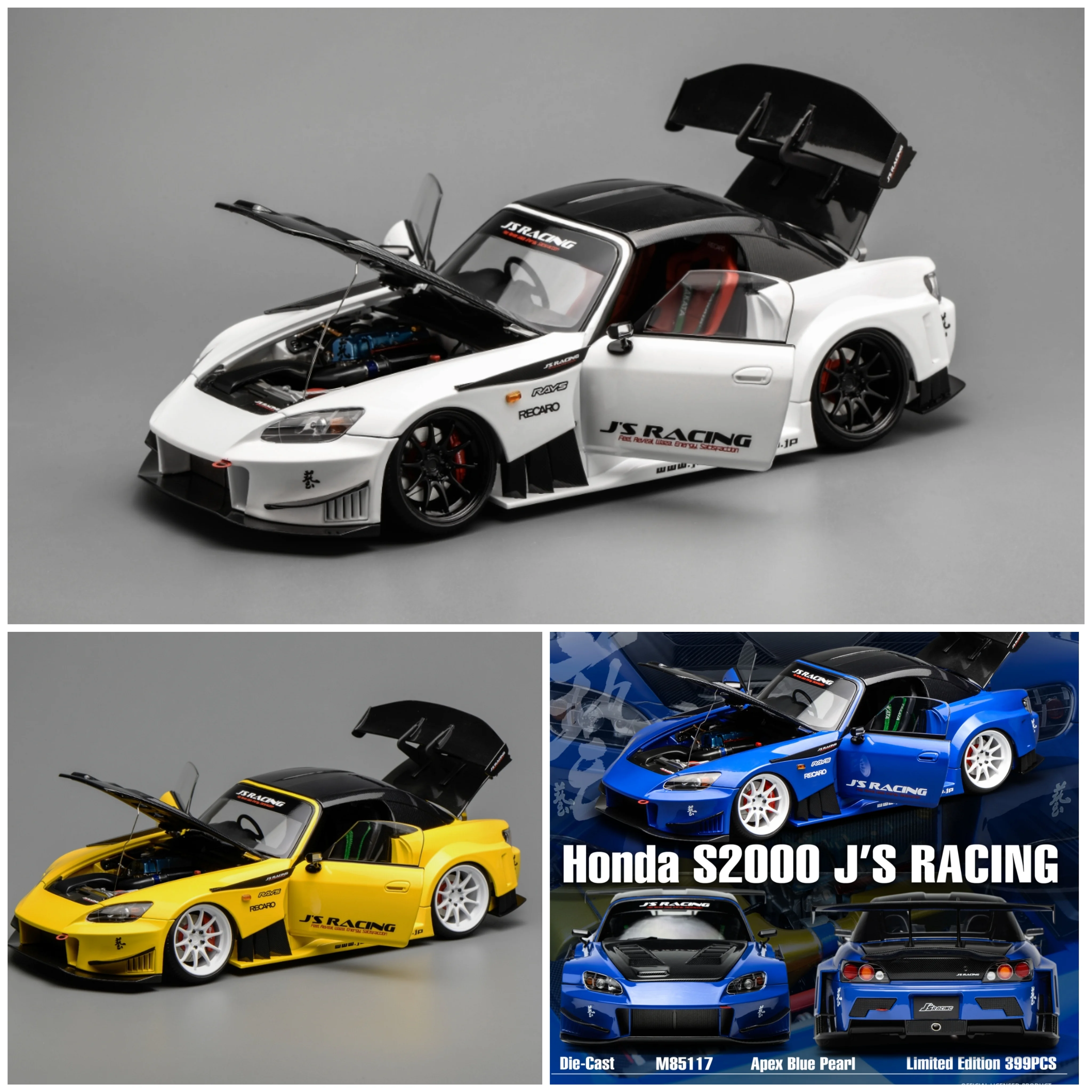 Motorhelix 1/18 Honda S2000 J's Racing Diecast Model (3 Colours